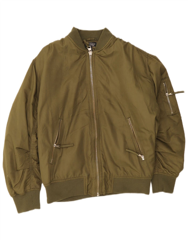 Jachetă bomber supradimensionată pentru femei Topshop UK 10 Poliester verde mic