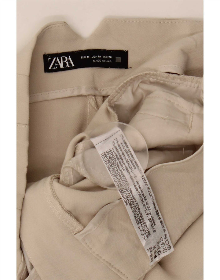 Pantaloni casual conici pentru femei Zara Mediu L28 L26 Poliester bej
