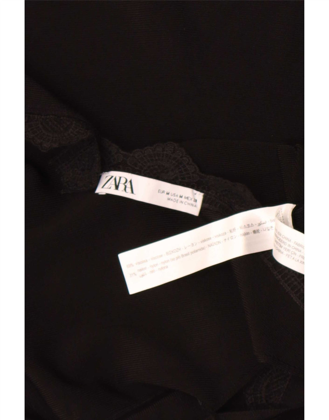 Rochie A-Line fără mâneci Zara pentru femei UK 12 Medium Black Viscose