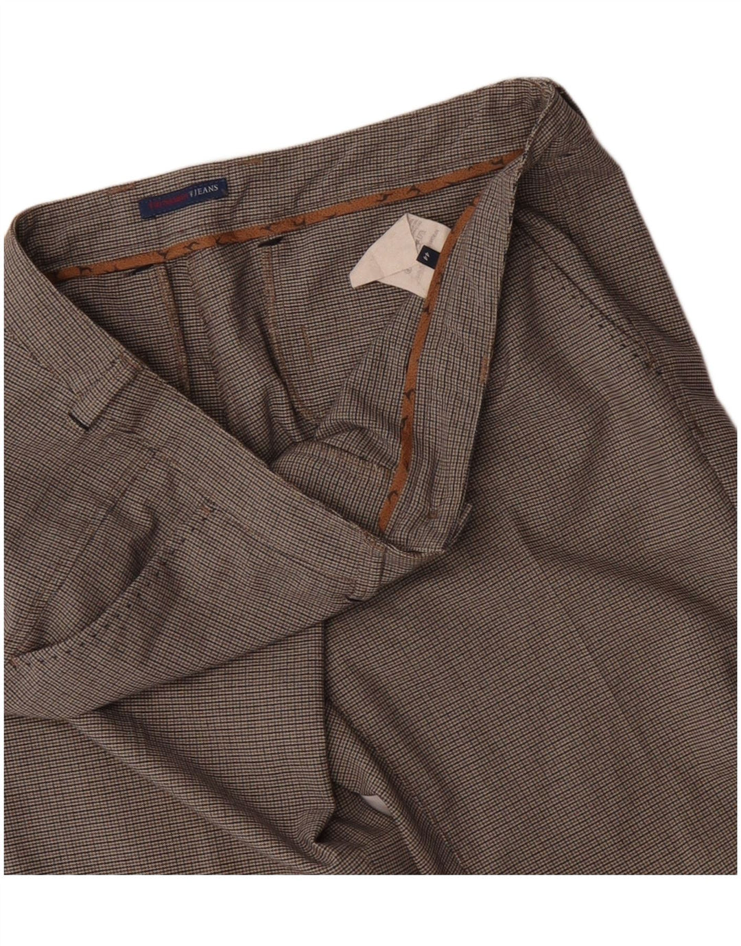 Trussardi Pantaloni drepti pentru femei IT 44 Medium W34 L30 Brown Check