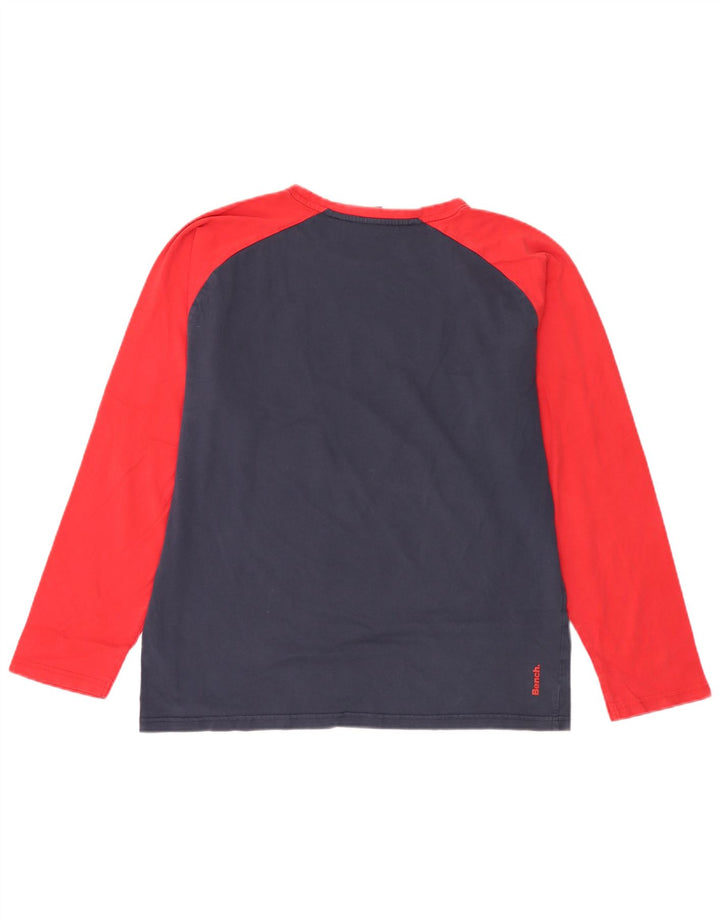 Bench Top grafic pentru bărbați cu mânecă lungă, XL, bleumarin, bumbac color bloc