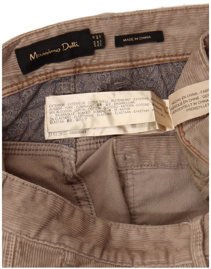 MASSIMO DUTTI Pantaloni drepti din velur pentru bărbați EU 40 Medium W33 L31 Bej