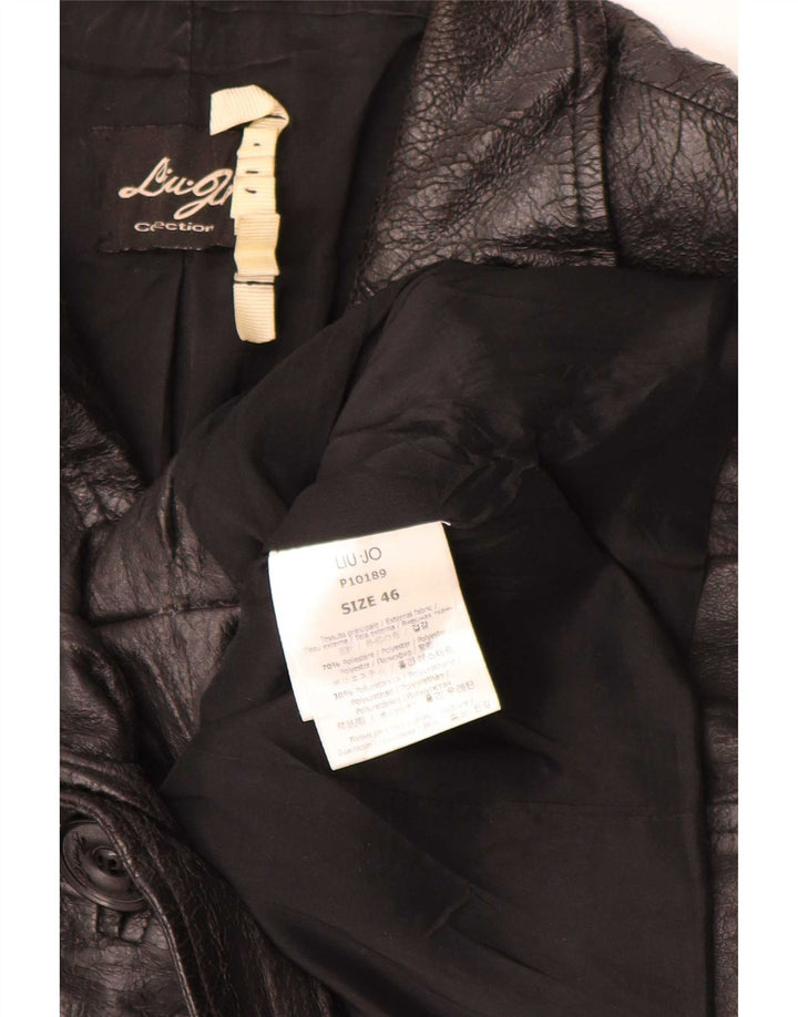 Jachetă pentru femei Liu Jo, crop, cu 1 nasture, din piele artificială, IT 46 Large Black