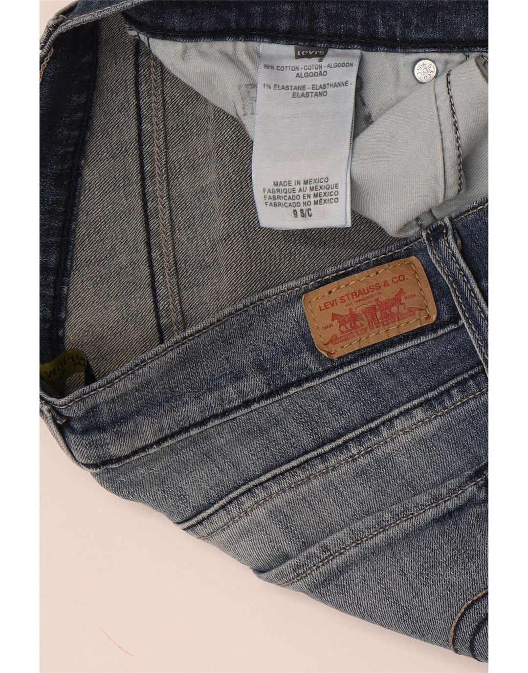Blugi drepți 524 Super Low pentru femei Levi's US 9 Medium W30 L30 Bumbac albastru