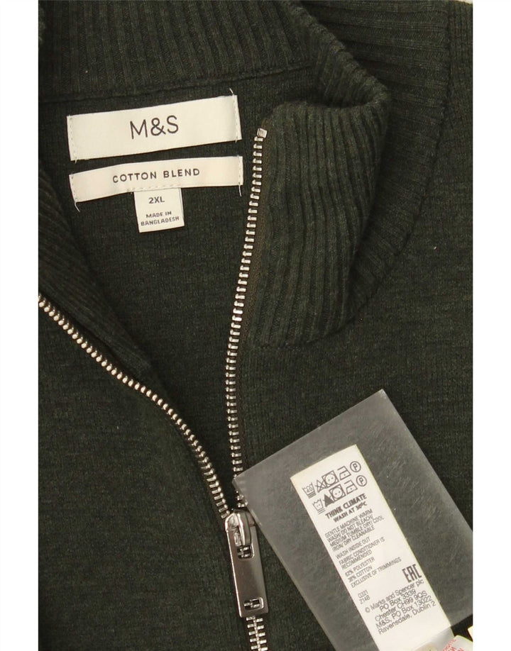 Pulover cardigan pentru bărbați Marks & Spencer, poliester kaki 2XL