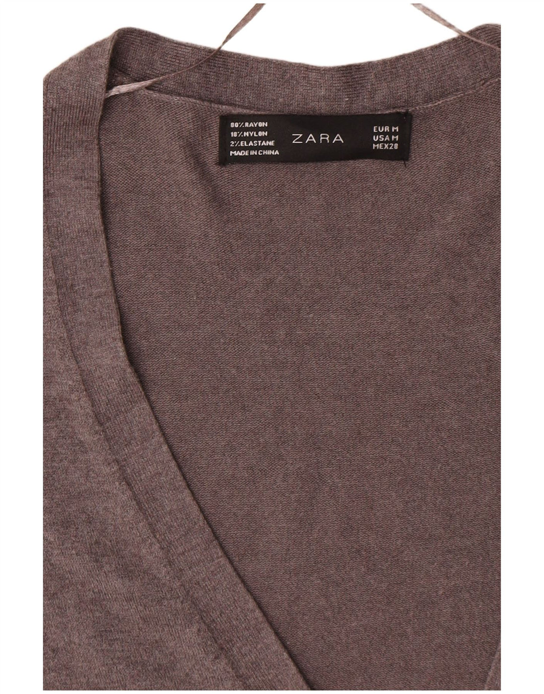Pulover cardigan pentru femei Zara UK 12, raion gri mediu