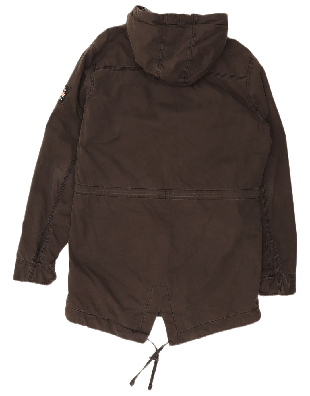 Jachetă parka militară cu glugă Superdry pentru bărbați UK 40 mare bumbac gri