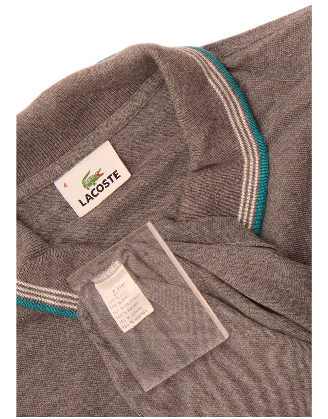 Tricou polo pentru bărbați Lacoste cu mânecă lungă, mărimea 4, bumbac gri mediu