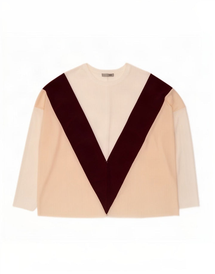 Top supradimensionat pentru femei Zara cu mâneci 3/4 UK 14 Medium Multicolor Colorblock