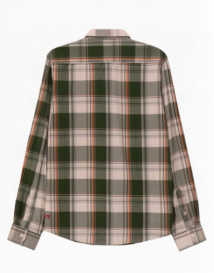 Cămașă de flanel Jack & Jones pentru bărbați, bumbac carouri verde mare