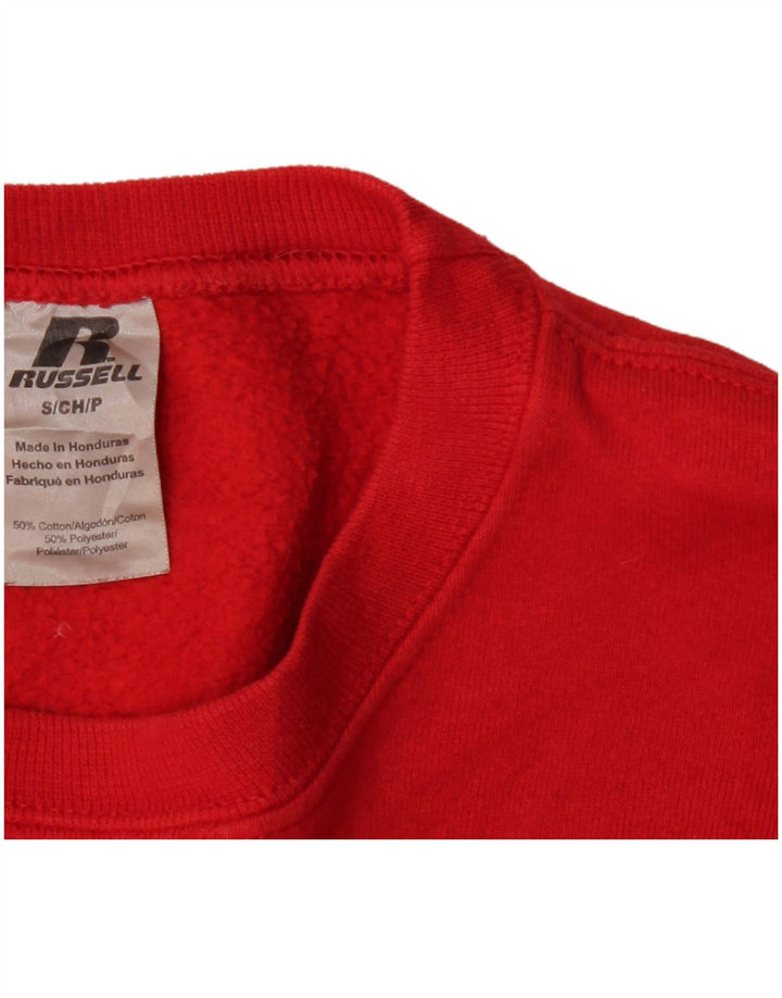 RUSSELL ATHLETIC Pulover supradimensionat pentru femei UK 10 Bumbac roșu mic