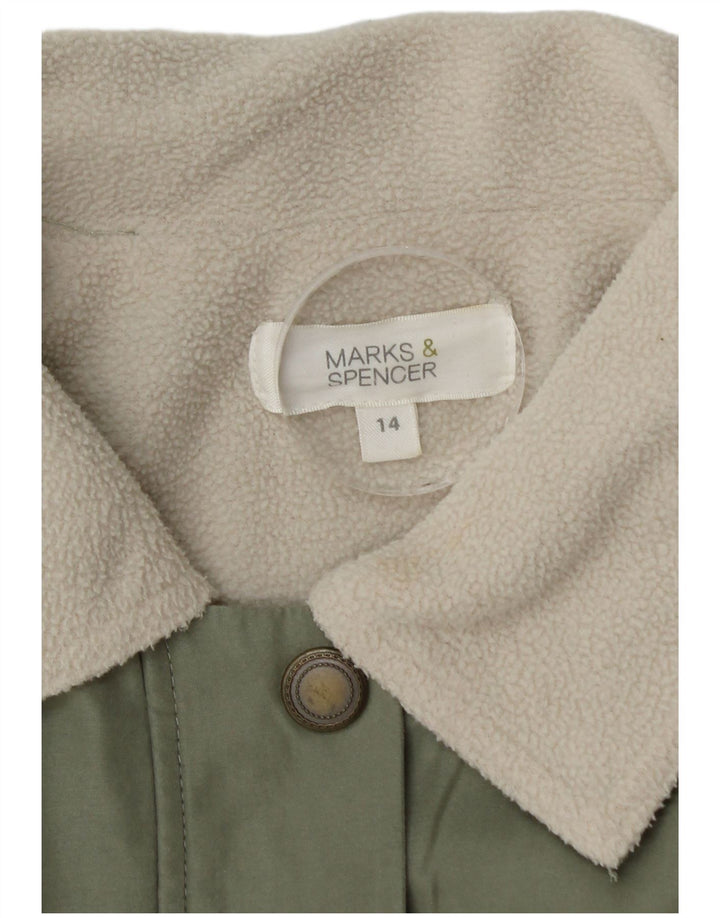 Marks & Spencer jachetă parka supradimensionată pentru femei UK 14 mare verde