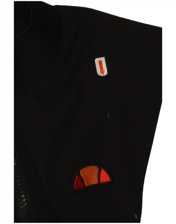 Jachetă de top pentru trening crop Ellesse pentru femei UK 10, negru, color block