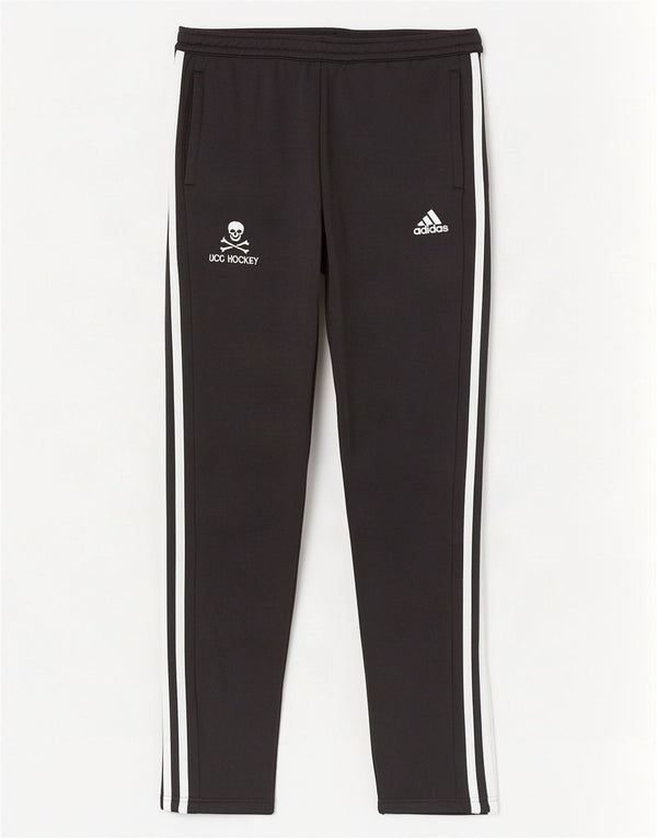 Pantaloni de trening Adidas UCC Hochei pentru femei UK 8/10 Poliester negru mic