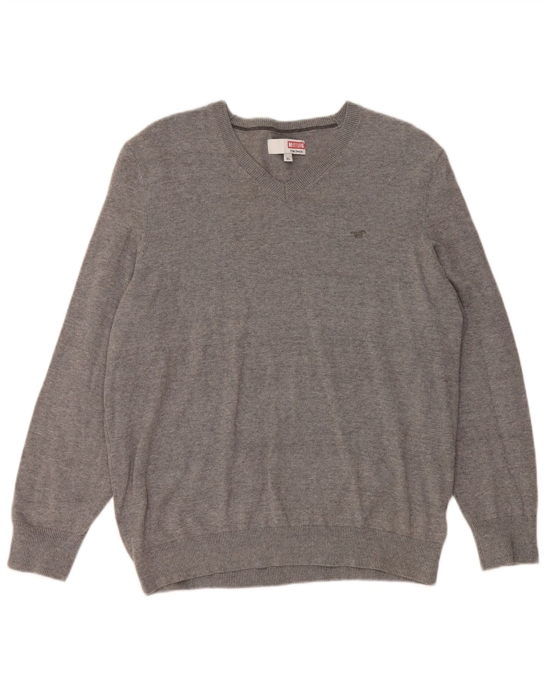 Pulover pentru femei MUSTANG cu decolteu în V UK 18 XL bumbac gri