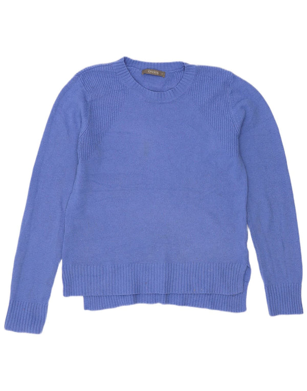 Pulover Oasis pentru femei cu decolteu triplu UK 14 Poliester albastru mediu
