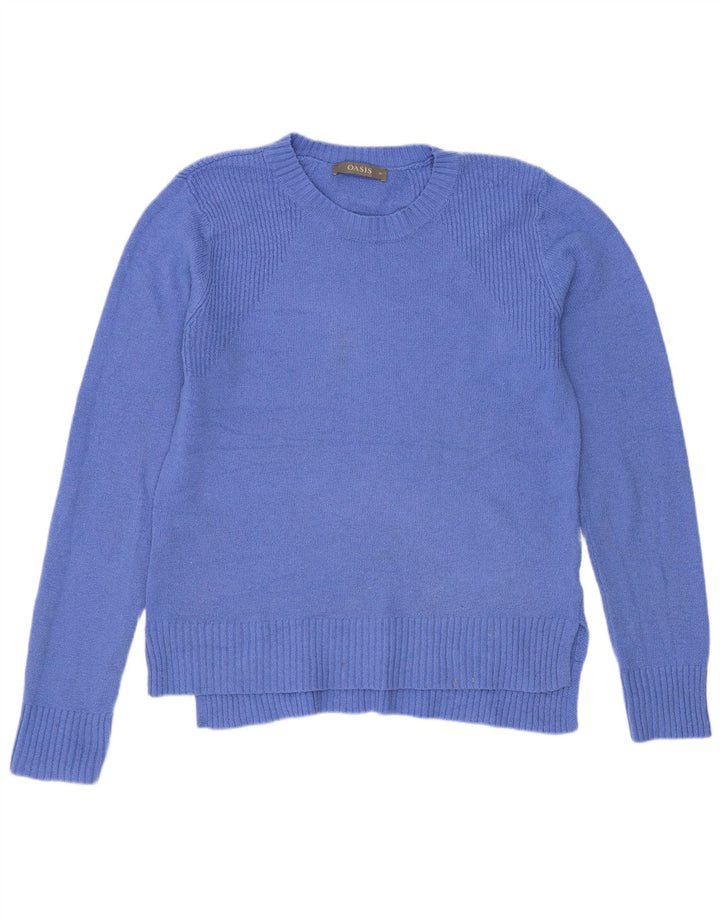 Pulover Oasis pentru femei cu decolteu triplu UK 14 Poliester albastru mediu