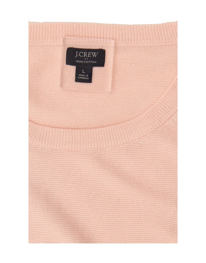 J. CREW Mens Crew Neck Jumper Sweater Large Pink Cotton Vintage J. Crew and Second-Hand J. Crew from Messina Hembry 