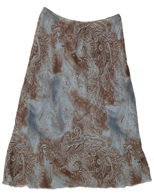 BERKERTEX  Womens A-Line Skirt UK 14 Medium W28  Blue Paisley Viscose