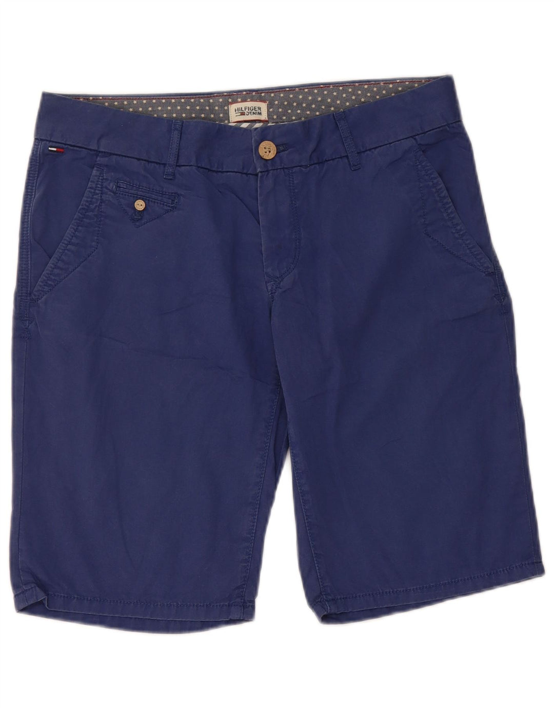 Pantaloni scurți chino Tommy Hilfiger pentru femei W28, bumbac albastru mediu