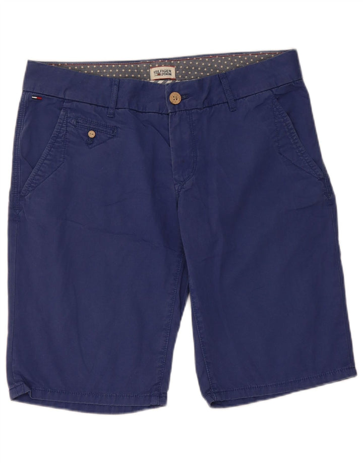 Pantaloni scurți chino Tommy Hilfiger pentru femei W28, bumbac albastru mediu