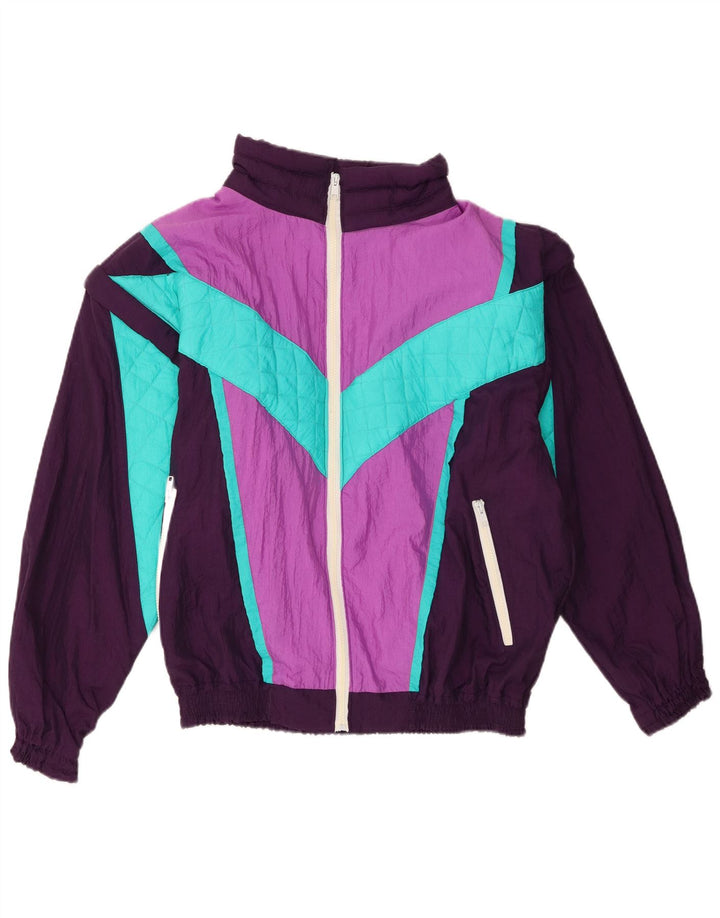 Trening pentru bărbați vintage, jachetă de top, mov, color block