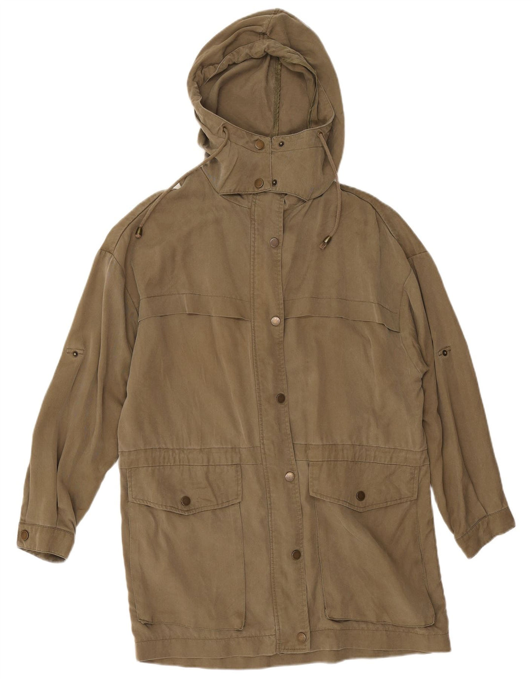 Jachetă parka supradimensionată cu glugă pentru femei Zara UK 14 Medium Khaki