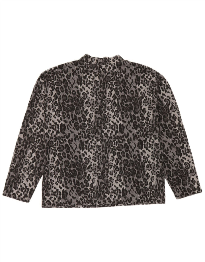 Top pentru femei Marks & Spencer cu mânecă lungă UK 10 mic gri Animal Print