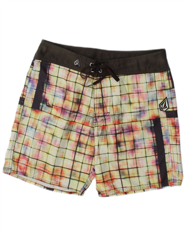 Pantaloni scurți de înot pentru bărbați Volcom, poliester cu carouri medii, multicolore