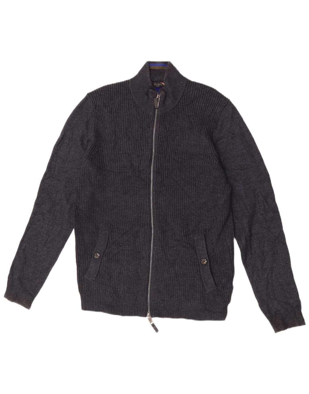 Pulover cardigan pentru bărbați Ted Baker Mărimea 3 Poliester, albastru bleumarin mediu
