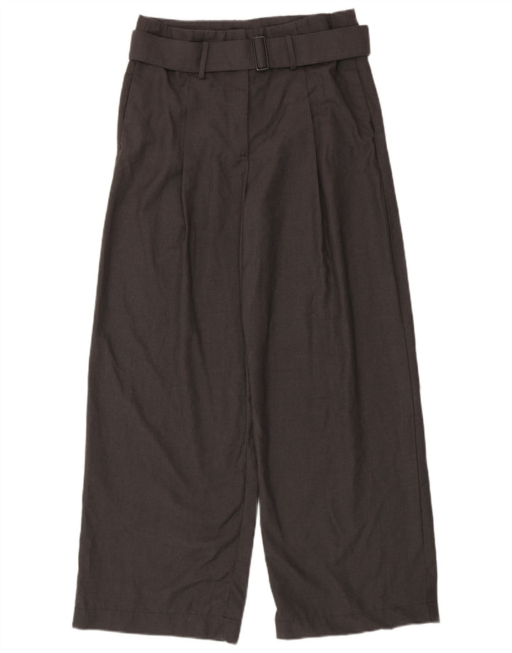 Pantaloni casual ZARA pentru femei cu picioare largi Mediu L28 L29 Poliester gri