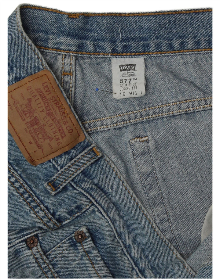 LEVI'S Blugi largi cu talie joasă 577 pentru femei US 16 2XL W38 L33 albastru bumbac
