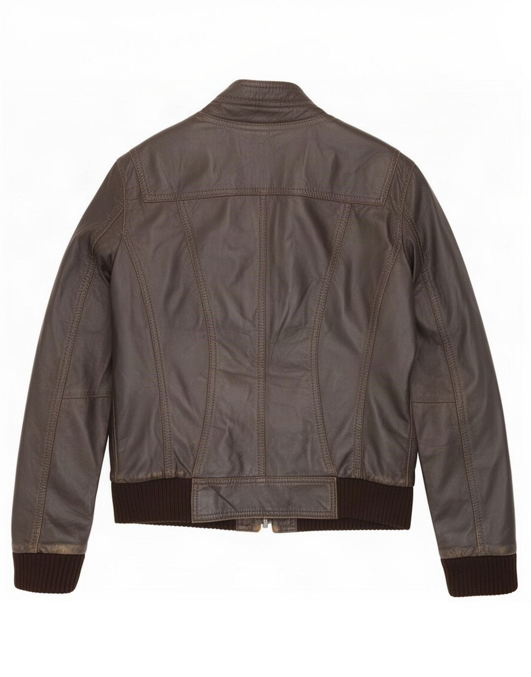 Jachetă Bomber din piele vintage pentru bărbați IT 48 Maro Mediu