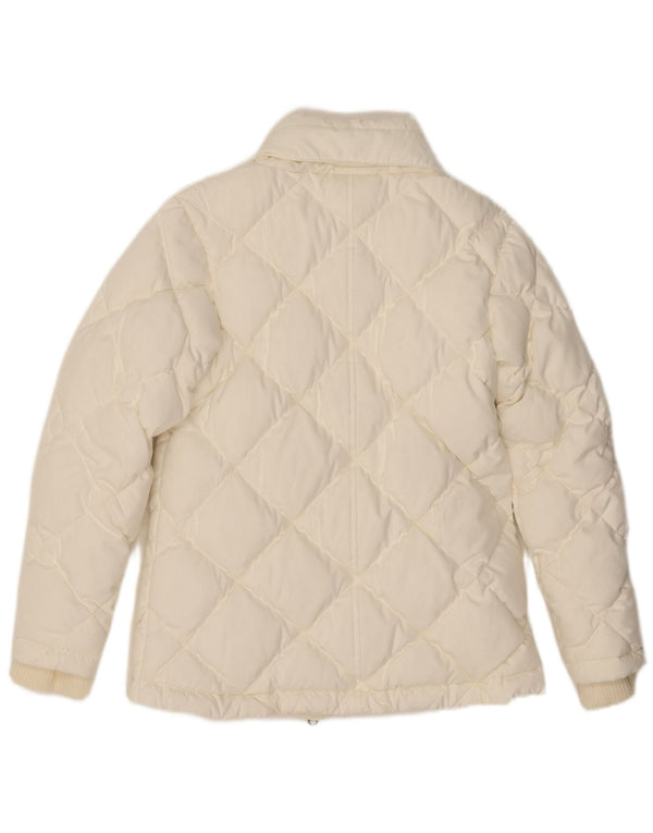 NIKE Womens Hooded Padded Jacket UK 10/12 Medium White Polyester
