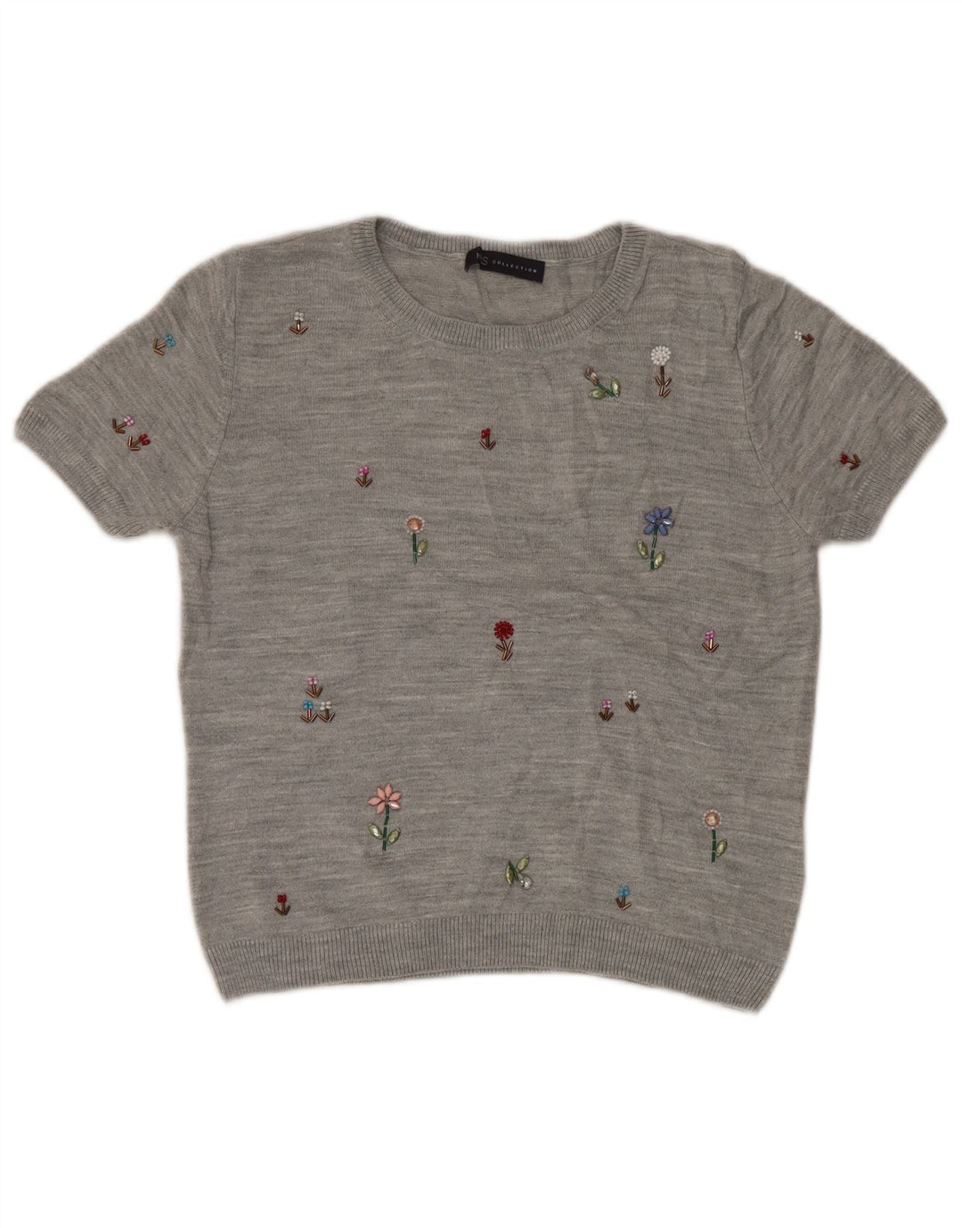 MARKS & SPENCER Pulover Crop Crew Deck pentru femei UK 12 Gri mediu