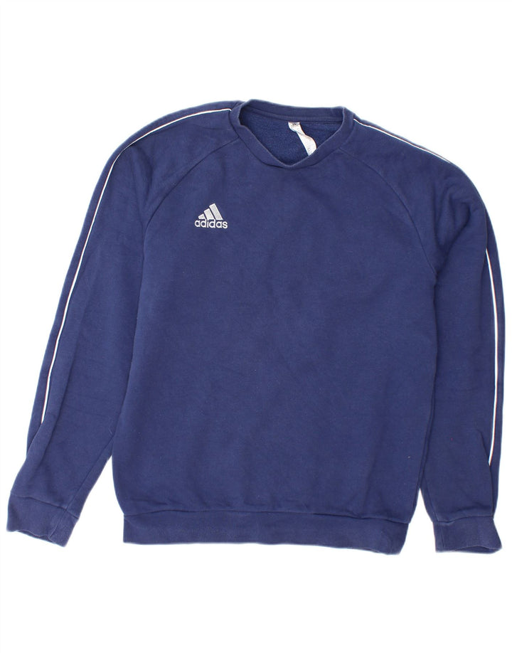 Hanorac pentru bărbați ADIDAS Pulover mic din bumbac bleumarin