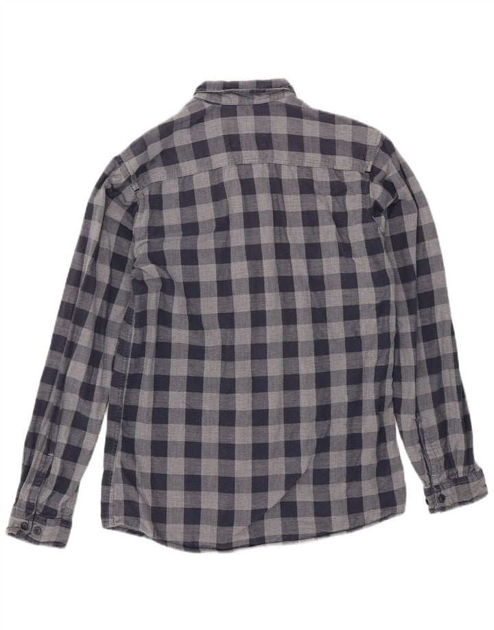 Cămașă de flanel pentru bărbați JACK & JONES, bumbac cu carouri, albastru bleumarin