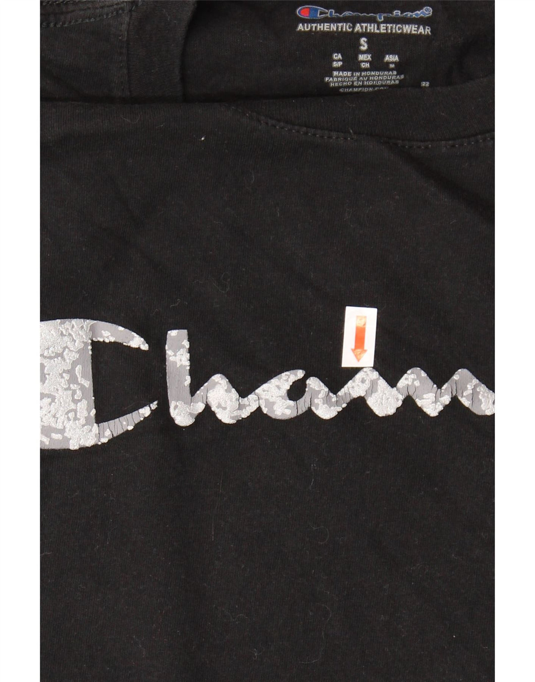 CHAMPION Mens Graphic T-Shirt Top Small Black Cotton