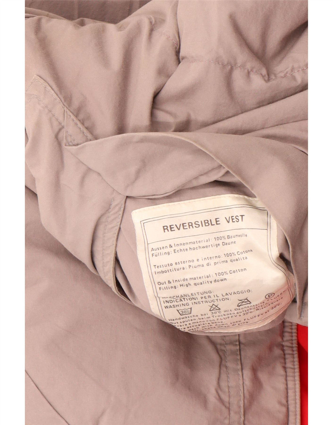 Gilet vintage pentru bărbați, căptușit, reversibil, UK 38, bumbac roșu mediu