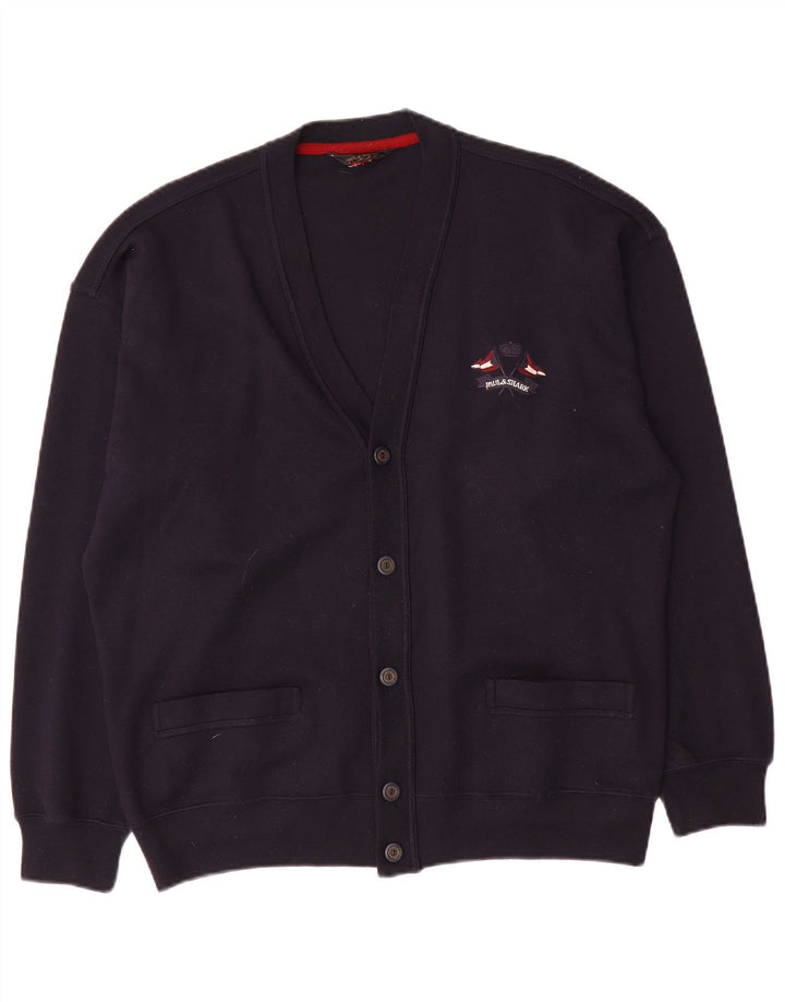 Pulover cardigan pentru bărbați Paul & Shark, lână mare, albastru