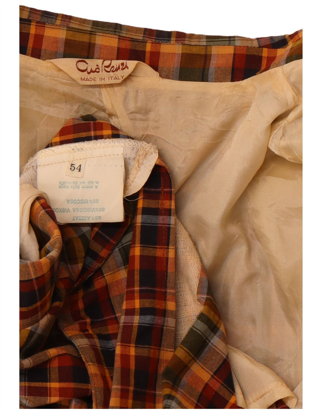 Jachetă pentru bărbați VINTAGE cu 2 nasturi IT 54 2XL, bumbac cu carouri multicolore