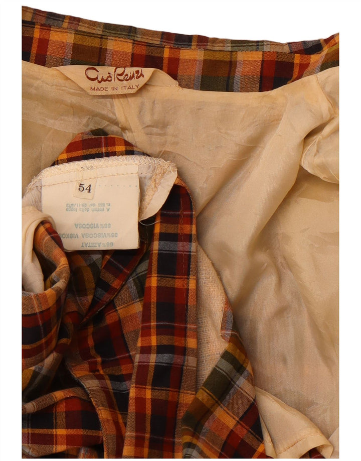 Jachetă pentru bărbați VINTAGE cu 2 nasturi IT 54 2XL, bumbac cu carouri multicolore