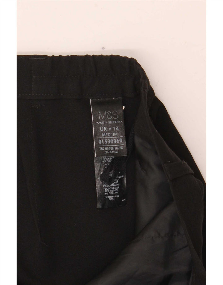 Pantaloni de costum drepți pentru femei Marks & Spencer UK 14 Medium L34 L30 Negru