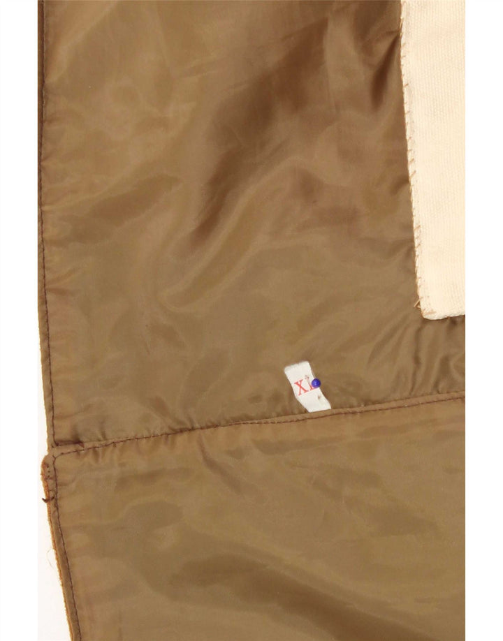 Vestă vintage bărbătească din piele intoarsa XL maro
