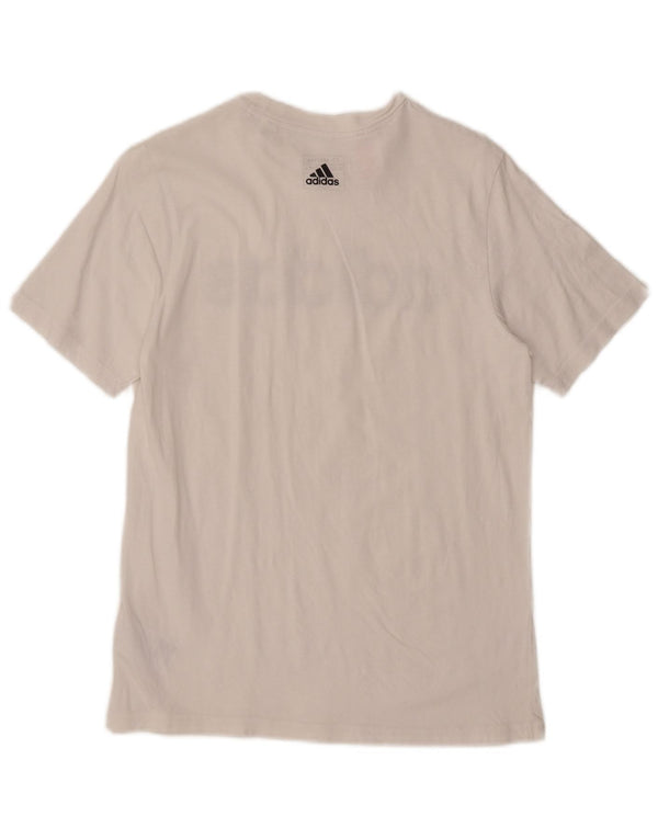 Tricou grafic Adidas pentru băieți Top 13-14 ani Bumbac alb