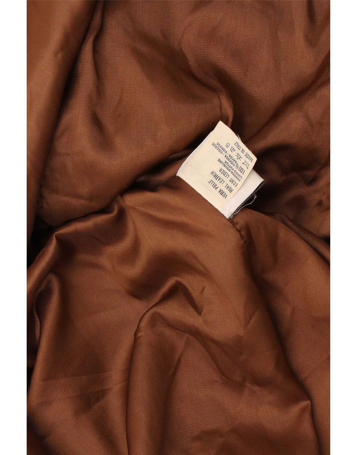Jacheta de piele intoarsa pentru femei vintage UK 14 maro mediu din piele