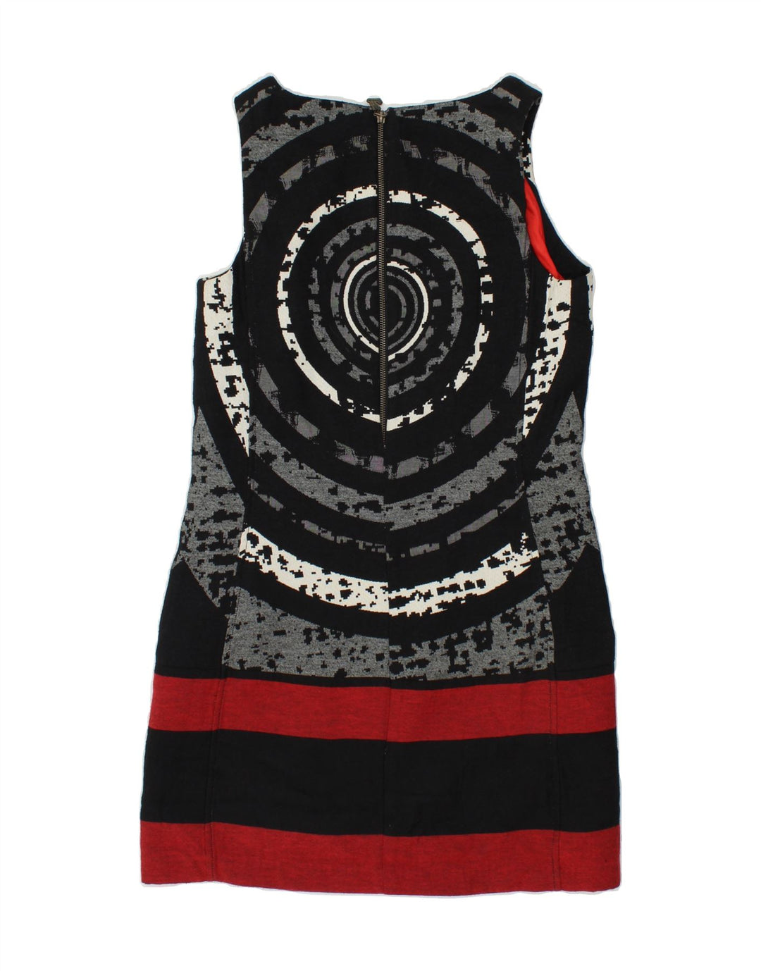 DESIGUAL Womens Sleeveless Sheath Dress EU 38 Medium Black Colourblock Vintage Desigual and Second-Hand Desigual from Messina Hembry 