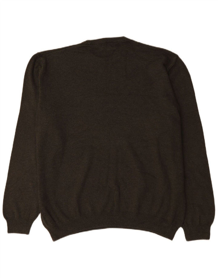 Pulover pentru bărbați Marks & Spencer, cu gât crew, bumbac kaki 3XL