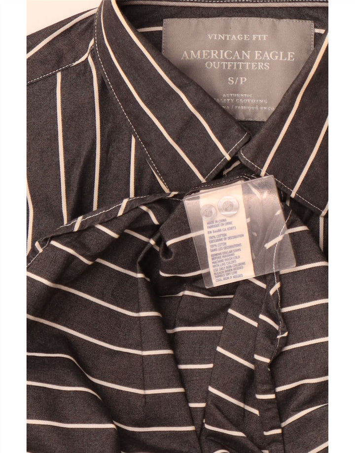 AMERICAN EAGLE OUTFITTERS Cămașă vintage pentru bărbați, bumbac cu dungi mici, gri
