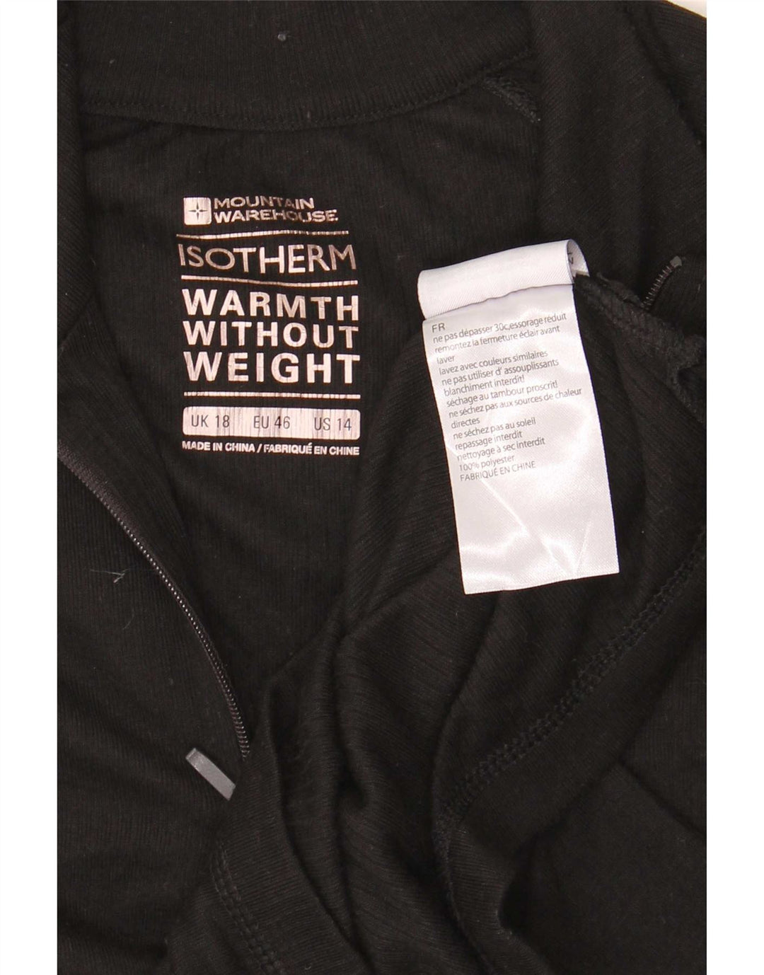 Top de trening pentru femei Mountain Warehouse, cu fermoar, cu gât, XL, negru
